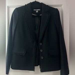 Karl Lagerfeld Tweed Black Blazer